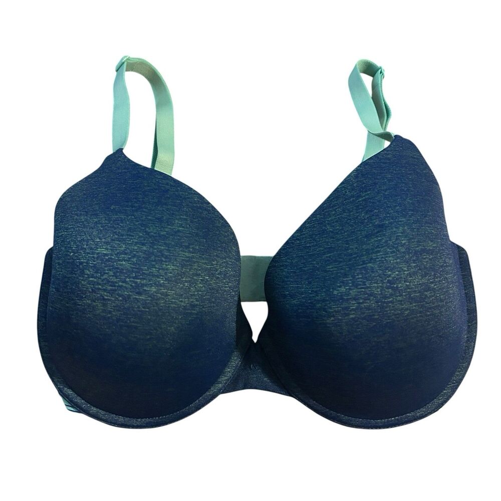 Victoria’s Secret Perfect Shape Push Up Bra Size 34DDD Aqua/Teal Blue